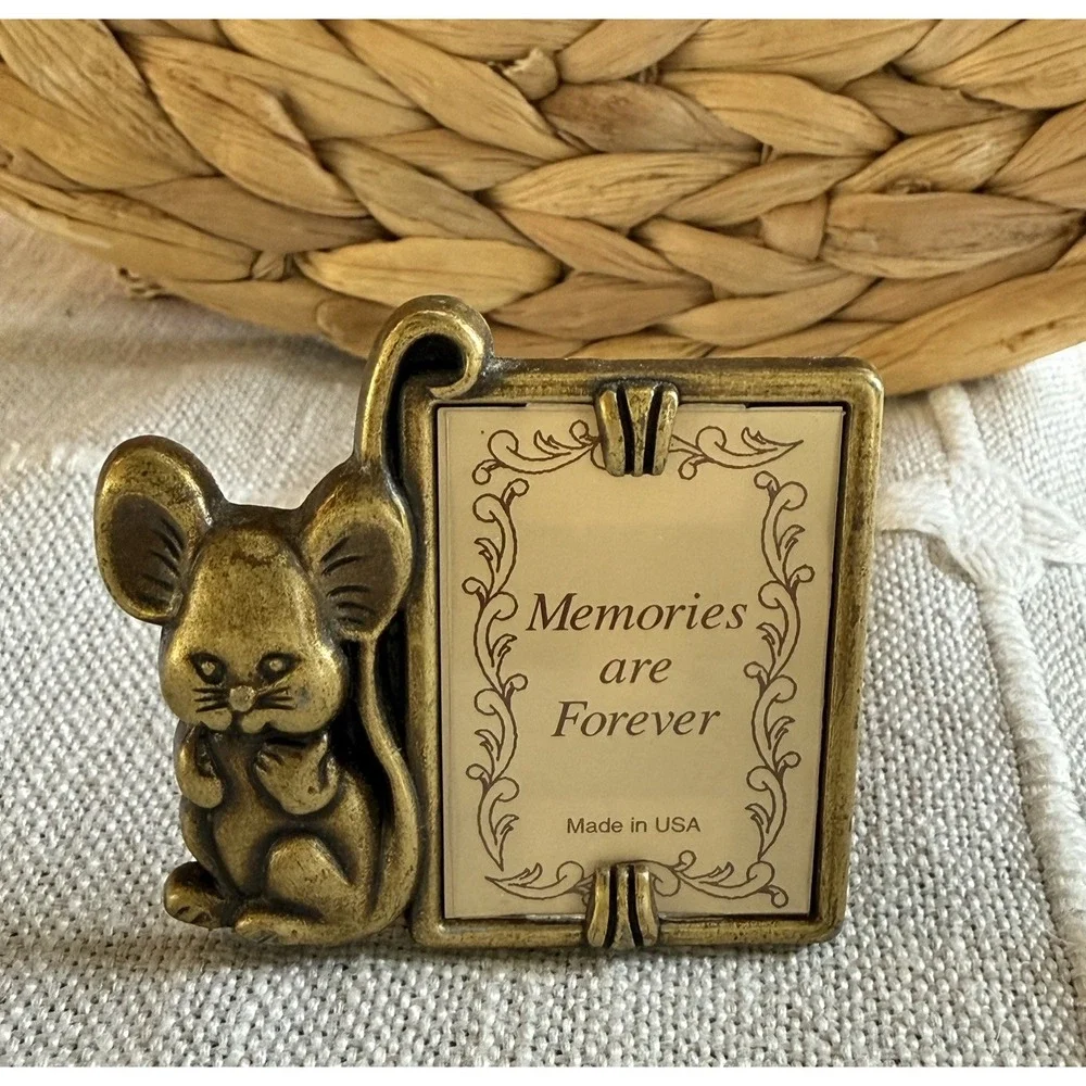 Vintage Miniature Molded Brass Picture Frame 2.0